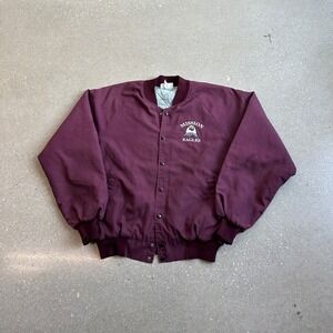 Vintage Hartwell Sports Mission Eagles Burgundy Bomber Jacket